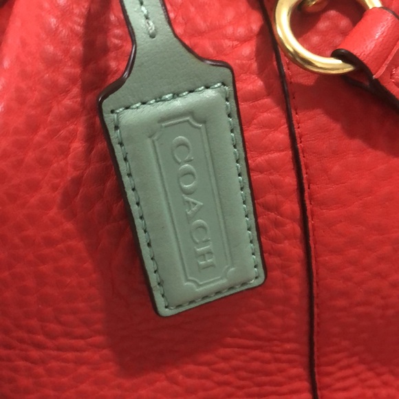 Coach Bucket Avery Drawstring Mandarin with Blue Leather Cross Body Bag - Picture 12 of 16